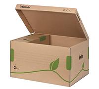 Esselte Conteneur d'archivage écologique avec couvercle supérieur, idéal pour Esselte Boîtes d'archivage Eco A4, 5 x 80 mm/4 x 100 mm, boîte de transport, carton ondulé 100 % recy t recyclable, brun naturel, 623918