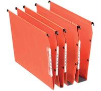 Esselte Dual - Dossiers Suspendus A4 Latéraux, Capacité 350 Feuilles, Fond 30 mm, Entraxe 330 mm, Porte-Étiquette Intégré, Lot de 25, Orange, 21629