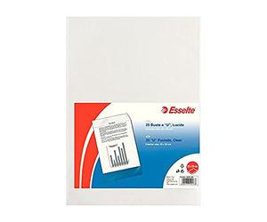 Esselte Enveloppes "U" de luxe, transparent, feuille en polypropylène brillant.