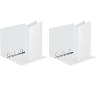 Esselte - Esselte Essentials - 49703 - Classeur à anneaux personnalisable - A4 - Capacité de 280 feuilles - Carton recouvert de polypropylène - 4 anneaux - Blanc (Lot de 2)