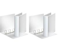 Esselte - Esselte Essentials - 49705 - Classeur à anneaux personnalisable - A4 - Capacité de 500 feuilles - Carton recouvert de polypropylène - 4 anneaux - Blanc (Lot de 2)