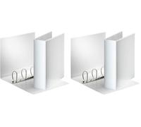 Esselte - Esselte Essentials - 49706 - Classeur à anneaux personnalisable - A4 - Capacité de 580 feuilles - Carton recouvert de polypropylène - 4 anneaux - Blanc (Lot de 2)