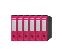 Esselte ESSENTIALS G75 Enregistreur avec étui, avec mécanisme à levier, format protocole, 23 x 33 cm, dos de 8 cm, fuchsia, Conf.da 6 pièces, 390775900