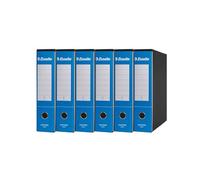 Esselte ESSENTIALS G75 Enregistreur avec étui, avec mécanisme à levier, format protocole, 23 x 33 cm, dos de 8 cm, bleu clair, lot de 6 pièces, 390775800