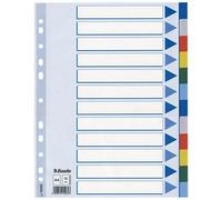 Esselte Intercalaires en plastique A4 PP 12 touches uni
