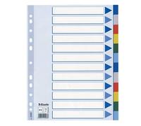 Esselte Intercalaires en plastique A4 PP 12 touches uni