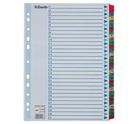 Esselte Intercalaires A4 31, Touches et Bande Perforée Renforcées en Mylar, Carton Résistant, Bleu, 31 Onglets avec Table des Matières, 100164