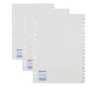 Esselte Intercalaires A4 Touches A-Z, Bleu & Blanc, Onglets Renforcés en Plastique Résistant avec Table des Matières, 100144 (Lot de 3)