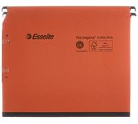 Esselte Kori - Dossiers Suspendus A4 Latéraux, Capacité 200 Feuilles, Fond 15 mm, Entraxe 330 mm, Porte-Étiquette Intégré, Lot de 25, Orange, 22214