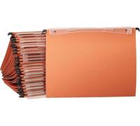 Esselte Kori| Dossiers Suspendus A4 Verticaux| Capacité 100 Feuilles| Fond en V| Entraxe 330 mm| Porte-Étiquette Intégré| Lot de 25| Orange| 10202