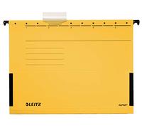 Leitz Pochette à suspendre Alpha DIN A4 en carton jaune avec porte-étiquette - Pack de 5