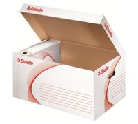Esselte Leitz Conteneur standard d'archivage et de transport avec couvercle à charnière - Carton - Rouge - Blanc - Paysage -- 790 g - 365 x 550 x 255 mm
