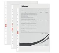 Esselte Lot de 100 enveloppes perforées Essentials, anti-reflets, pour stocker et stocker des documents au format 22 x 30 cm, lot de 100 enveloppes, 392797000
