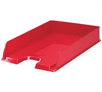 Esselte| Lot de 10x Corbeilles à courrier Europost A4 | Empilable| Rangement de Documents, Catalogues, Brochures & Magazines | Pour la Maison, Bureau| Motif Texturé | Rouge opaque| 623607
