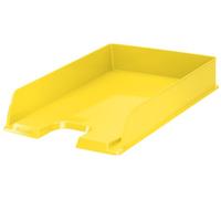 Esselte| Lot de 10x Corbeilles à courrier Europost A4 | Empilable| Rangement de Documents, Catalogues, Brochures & Magazines | Pour la Maison, Bureau| Motif Texturé | Jaune opaque| 623925