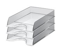 Esselte| Lot de 10x Corbeilles à courrier Fusion A4 | Empilable| Rangement de Documents, Catalogues, Brochures & Magazines | Pour la Maison, Bureau| Motif Texturé | Transparent| 623689