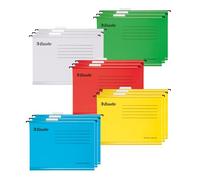 Esselte, Lot de 15 dossiers suspendus A4, 150 feuilles, 100% Carton durable | Lot de 15 dossiers suspendus A4 renforcés, 150 feuilles, 100% carton durable, onglets et étiquettes inclus.