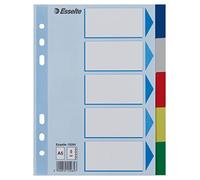 Esselte Lot de 20 intercalaires A5 avec 5 intercalaires avec onglets - Multicolore - Plastique robuste - 15264