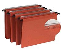 Esselte Kori - Dossiers Suspendus A4 Verticaux, Capacité 200 Feuilles, Fond 15 mm, Entraxe 330 mm, Porte-Étiquette Intégré, Lot de 25, Orange, 10207