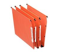 Esselte Lot De 25 Dossiers Suspendus Armoires Dual Fond 50 Mm - Kraft Orange