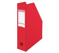 ESSELTE Lot de 3 Boîtes à pan coupé Porte-revues PVC dos 10 cm Livré à plat Rouge