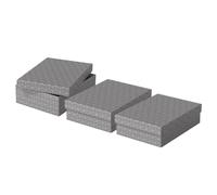 Esselte - Lot de 3 Boîtes avec Couvercle, Rangement & Cadeaux, 100% Carton Recyclé, 100% Recyclable, Motif Géométrique, Gris, 628285