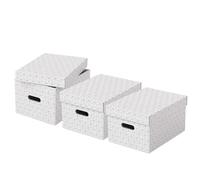 Lot de 3 boîtes en carton élégantes Home M - Blanc
