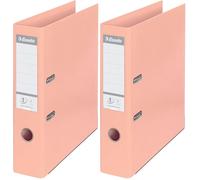 Esselte - N°1 Power D75 - Classeur à levier - Solea Pêche (Lot de 2)