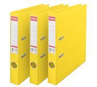 Esselte, N°1 Power, Pack de 3 Classeurs à levier, Jaune, Dos 50mm, A4, PP, 624276