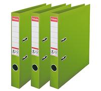Esselte, N°1 Power, Pack de 3 Classeurs à levier, Vert, Dos 50mm, A4, PP, 624279