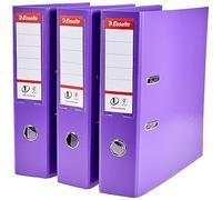 Esselte, N°1 Power, Pack de 3 Classeurs à levier, Violet, Dos 75mm, A4, PP, 624282