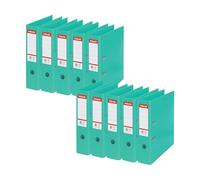"Esselte No1 Lot de 10 classeurs A4 en polypropylène 75 mm Vert clair"