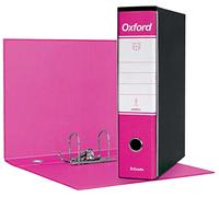 Esselte OXFORD G85 Enregistreur avec étui, avec mécanisme à levier n°1 en format protocole (23 x 33 cm) avec dos de 8 cm, Fuchsia, Conf.da 6 pièces, 390785900