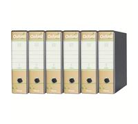 Esselte OXFORD GREEN G83 Enregistreur avec étui, avec mécanisme n° 1 en format commercial (23 x 30) avec dos de 8 cm, Havane, 100% papier recyclé, lot de 6 pièces, 397830501