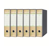 Esselte OXFORD Green G85 Enregistreur avec étui, avec mécanisme n° 1 en format protocole (23 x 33) avec dos de 8 cm, Havane, 100% papier recyclé, lot de 6 pièces, 397850501