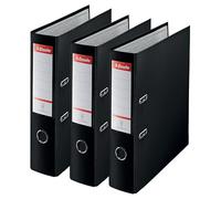 Esselte, Pack 3 Classeurs à levier A4, Dos 50 mm, 500 feuilles, Noir