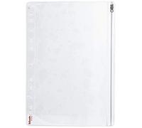 Esselte Pochette fourre-tout PVC grainée 0,20 mm 11 trous, fermeture glissière, lot de 5
