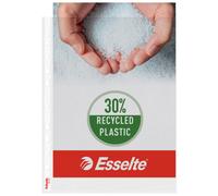 Esselte Pochettes perforées transparentes - Format A4 - PP recy rainé - 70µ - Lot de 100