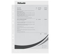 Esselte, Pochettes Plastique Perforée A4, Matière Grainée Mate, Ouverture sur le haut, Polypropylène 43 Microns, Lot de 100, 56133
