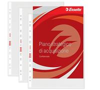 Esselte Premium Pochettes perforées transparentes - Format A4 Maxi - PP recy rainé - 85µ - Lot de 25