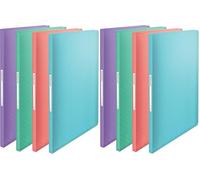 Esselte - Porte-vues A4 avec 40 Pochettes, Capacité 80 Feuilles, Rangement & Présentation de Documents, Maison/Bureau, Motif Texturé, Gamme Colour'Breeze, Coloris Assortis, 626229 (Lot de 2)