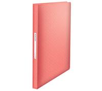 Esselte - Porte-vues A4 avec 80 Pochettes, Capacité 160 Feuilles, Rangement & Présentation de Documents, Maison / Bureau, Motif Texturé, Gamme Colour'Breeze, Corail, 628445