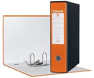 Esselte - RACCOGLITORE EUROFILE avec mécanisme à levier Carton enduit de plastique, Orange, 8 cm