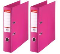 Esselte Standard, 1x classeur à Levier, Fuchsia, Dos de 75 mm, A4, PP, 320350 (Lot de 2)