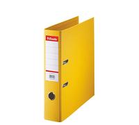 Classeur en plastique Esselte Standard, DIN A4, 75 mm, jaune Couverture intérieure et extérieure recouverte de film PP, avec