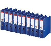 Esselte Standard, Pack de 10x Classeurs à Levier, Bleu, Dos de 75 mm, A4, PP, 320210