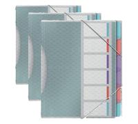 Esselte - Trieur à 6 Compartiments pour Documents A4, Pochettes en Plastique Transparent, Maison/Bureau, Motif Texturé, Gamme Colour'Breeze, Multicolore, 626255 (Lot de 3)
