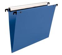 Esselte VGM VisioPlus PP - Dossiers Suspendus A4 Verticaux, Capacité 100 Feuilles, Fond en V, Entraxe 330 mm, Porte-Étiquette XL Intégré, Lot de 10, Bleu, 58147