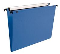 Esselte VGM VisioPlus PP - Dossiers Suspendus A4 Verticaux, Capacité 200 Feuilles, Fond 15 mm, Entraxe 330 mm, Porte-Étiquette XL Intégré, Lot de 10, Bleu, 58150