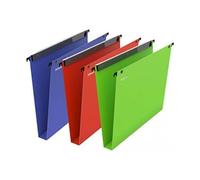 Esselte VGM VisioPlus PP - Dossiers Suspendus A4 Verticaux, Capacité 350 Feuilles, Fond 30 mm, Entraxe 330 mm, Porte-Étiquette XL Intégré, Lot de 10, Coloris Assortis, 58158